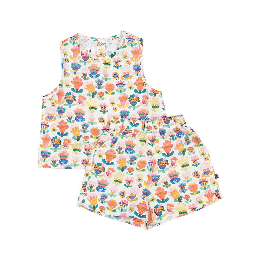 Oeuf Kid Linen Set - Multii/Large Flower