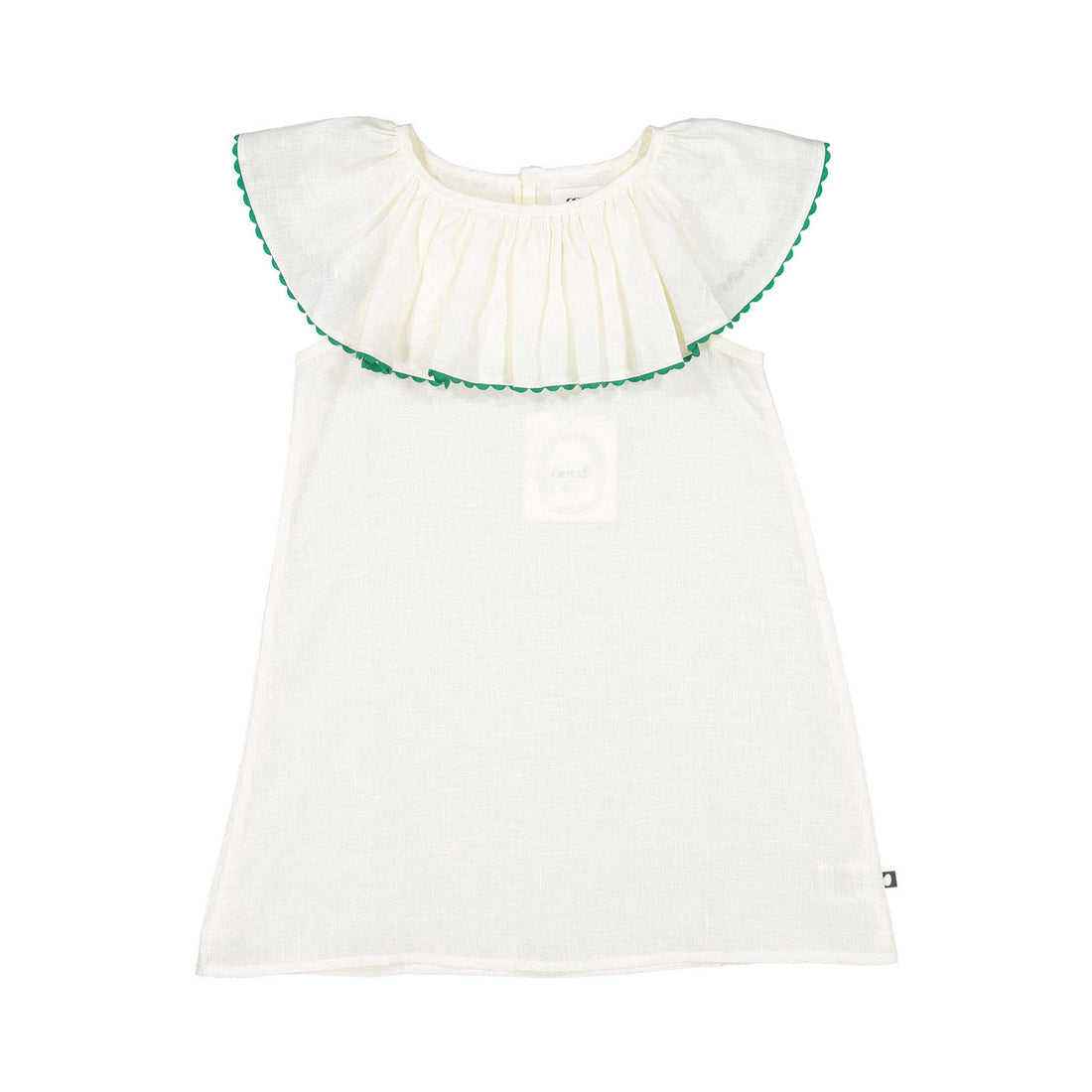 Oeuf Ric Rac Ruffle Collar Dress - Gardenia
