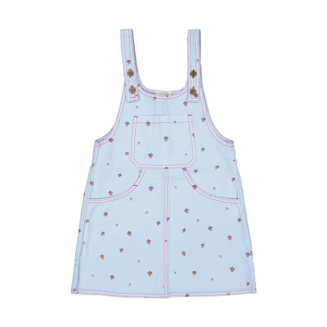 Fin and Vince Strawberries Woven Pinafore