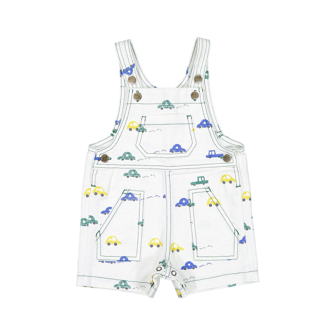 Fin and Vince Cars Short Denim Overall