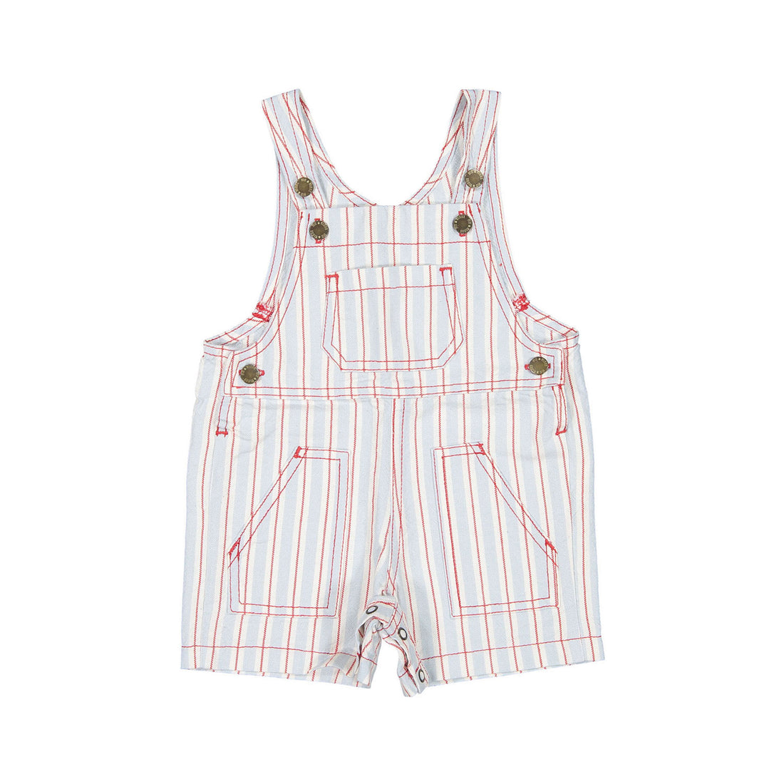 Fin and Vince Grain Sack Stripe Denim Overall