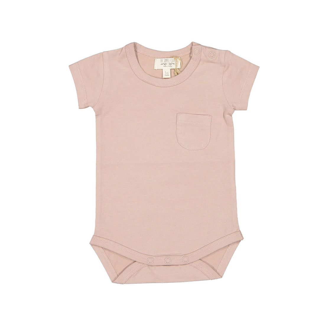The Simple Folk The Short Sleeve Pocket Onesie-Antique Rose
