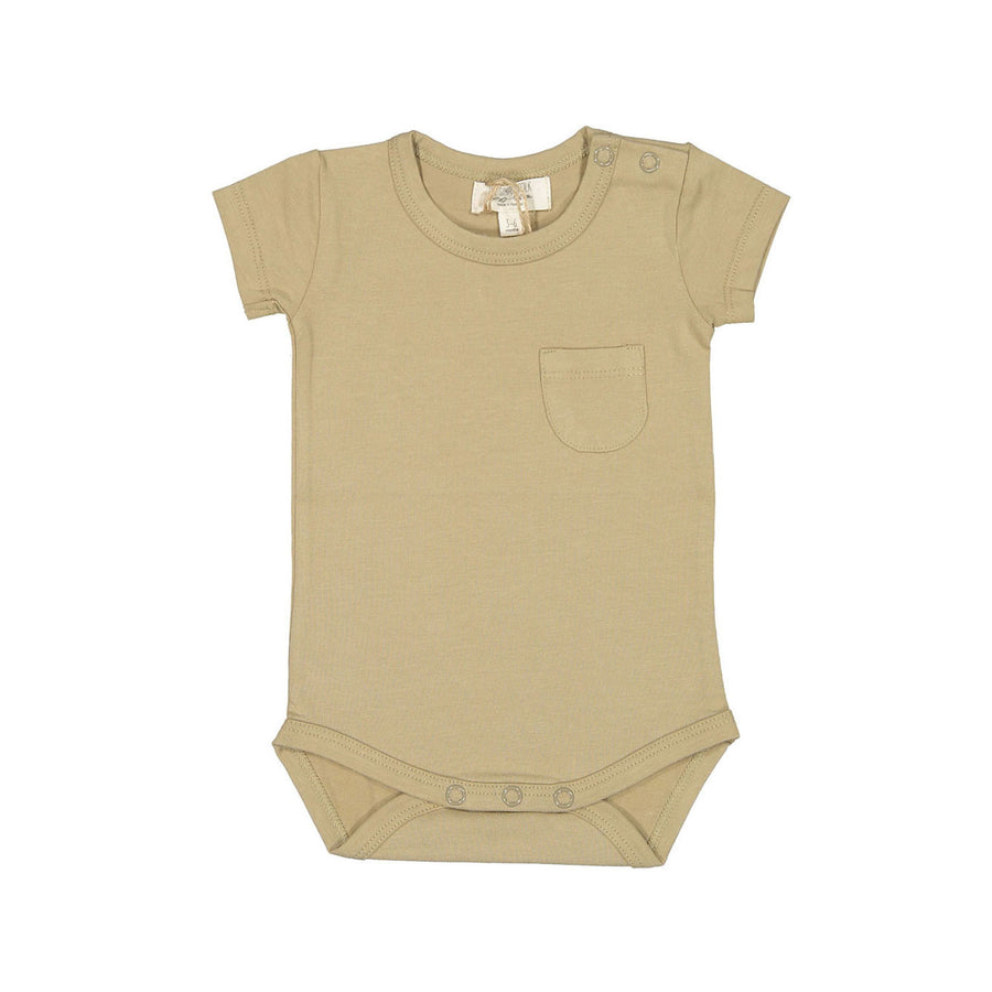 The Simple Folk The Short Sleeve Pocket Onesie-Sand