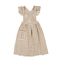 The Simple Folk The Gingham Pinafore Dress-Bronze Gingham