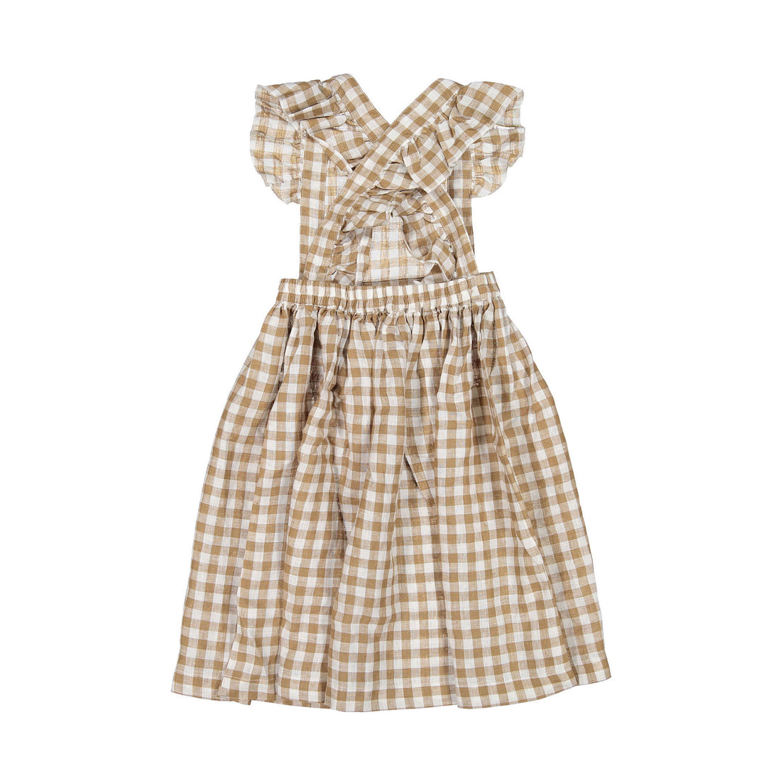The Simple Folk The Gingham Pinafore Dress-Bronze Gingham