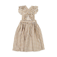 The Simple Folk The Gingham Pinafore Dress-Bronze Gingham
