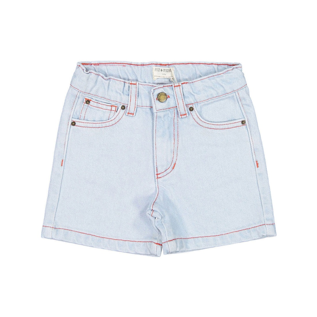 Fin and Vince Light Wash Embroidered Vintage Shorts