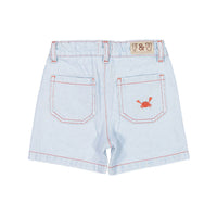 Fin and Vince Light Wash Embroidered Vintage Shorts