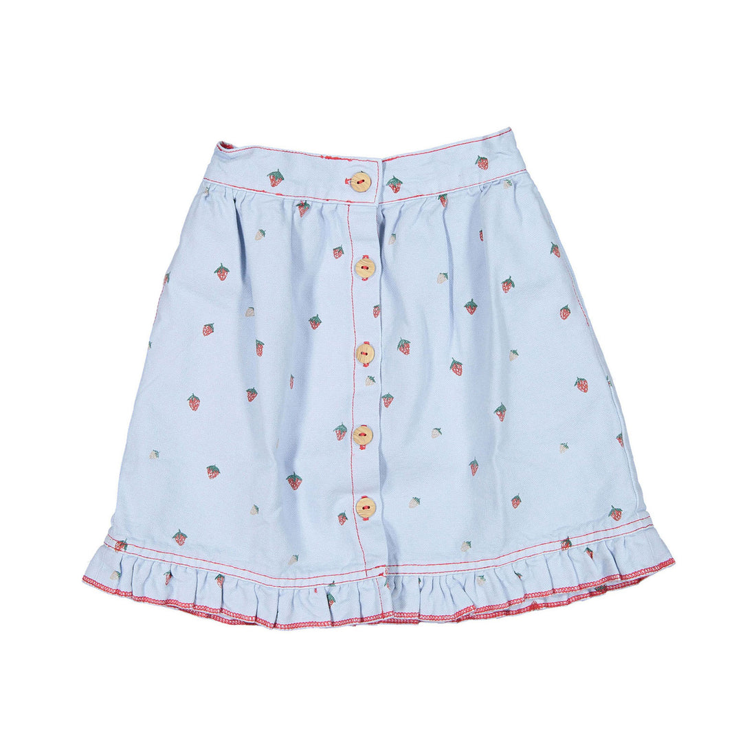 Fin and Vince Strawberries Denim Midi Skirt