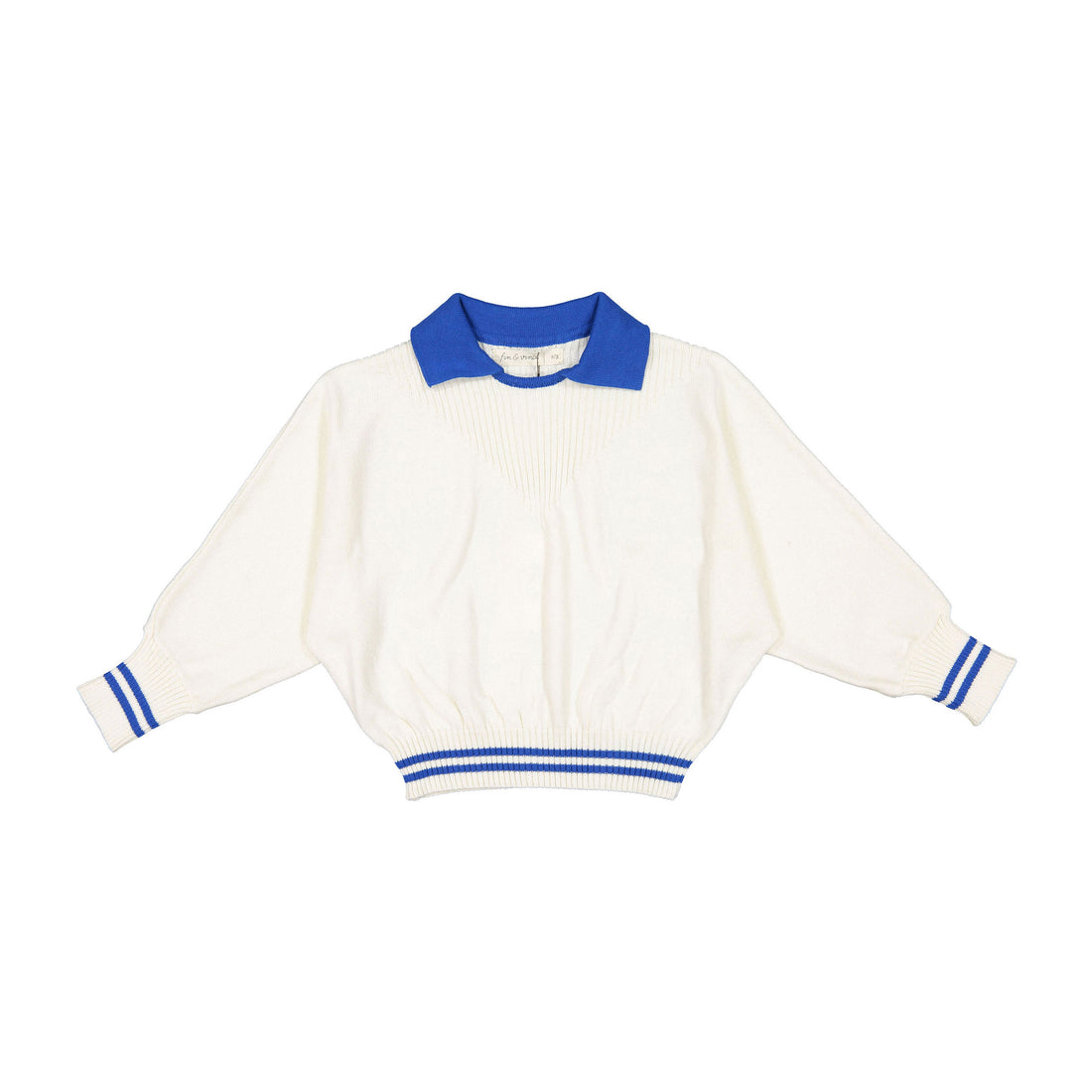 Fin and Vince Milk Cobalt Knit Sweater