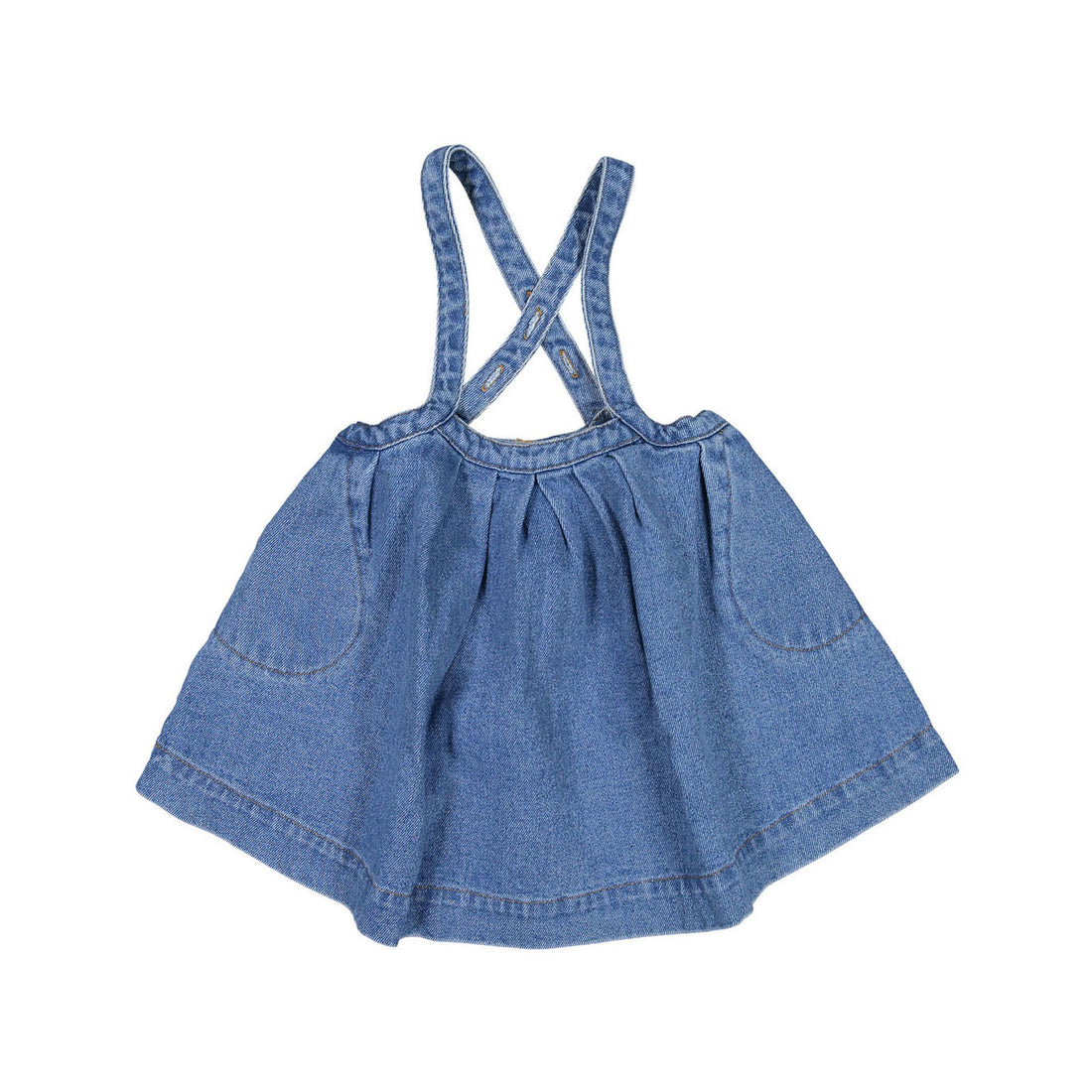 The Simple Folk  The Oversized Denim Pinafore- Light Denim