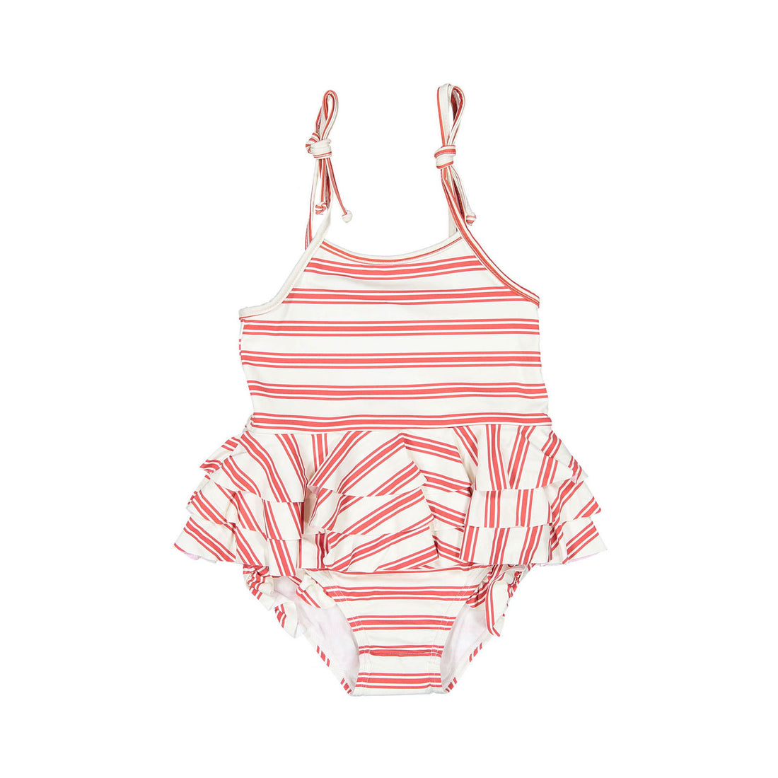 Fin and Vince Red Ticking Stripe Sunny Swimsuit