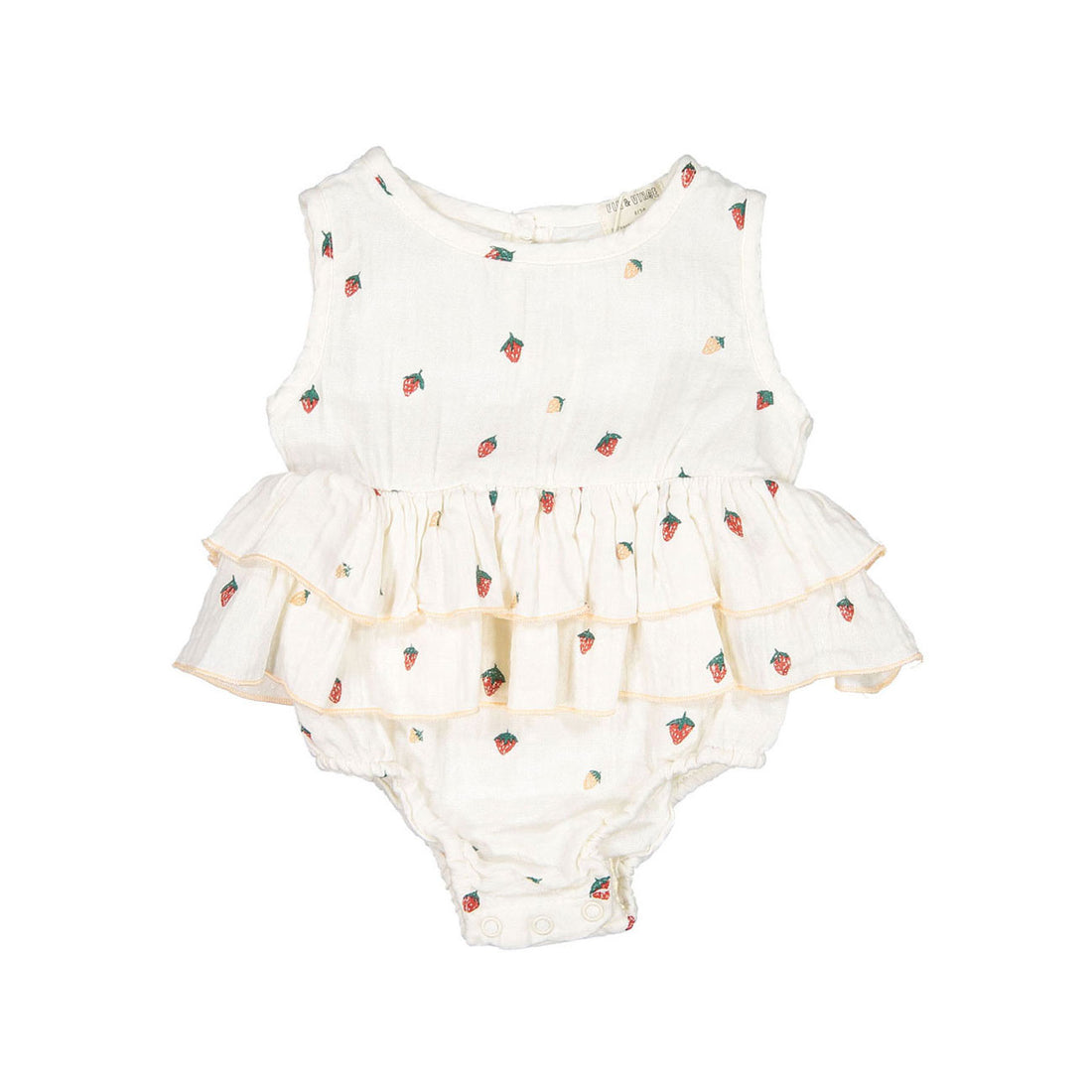 Fin and Vince Strawberries Ruffle Onesie
