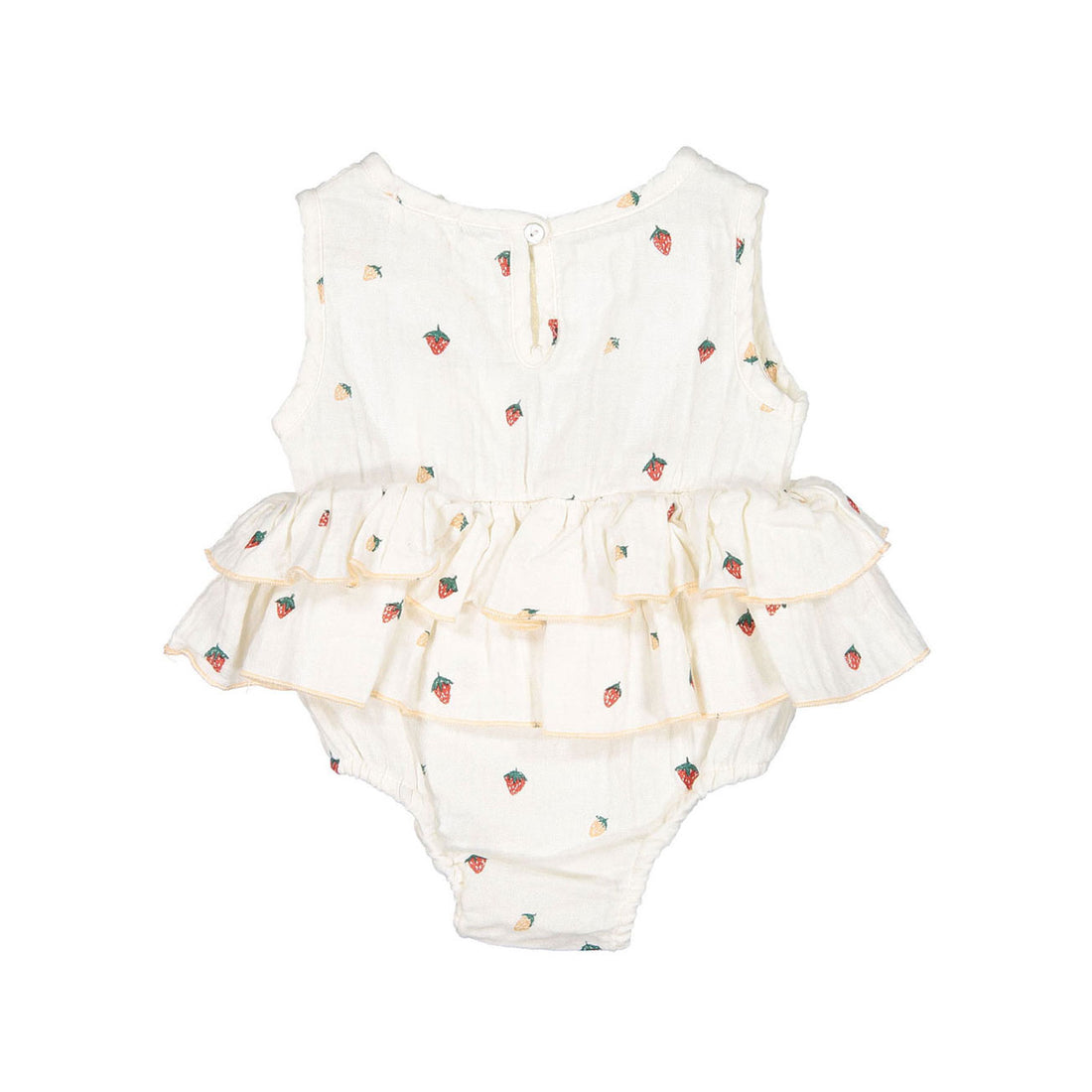 Fin and Vince Strawberries Ruffle Onesie