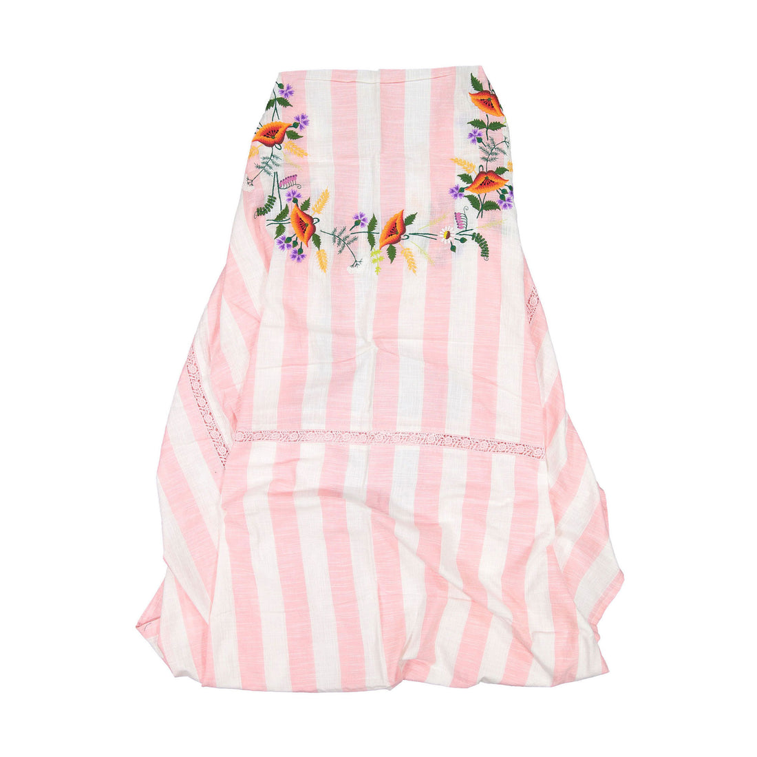 Bonjour Table Cloth - Pink Stripe Fabric