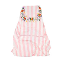 Bonjour Table Cloth - Pink Stripe Fabric