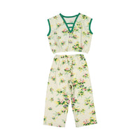 Bonjour Long Pants & "Crop" Top - Tropical Print