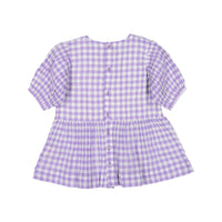 Bonjour Handsmock Blouse - Violet Gingham Crepon Voile