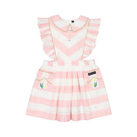 Bonjour Reina Dress - Pink Stripe Fabric