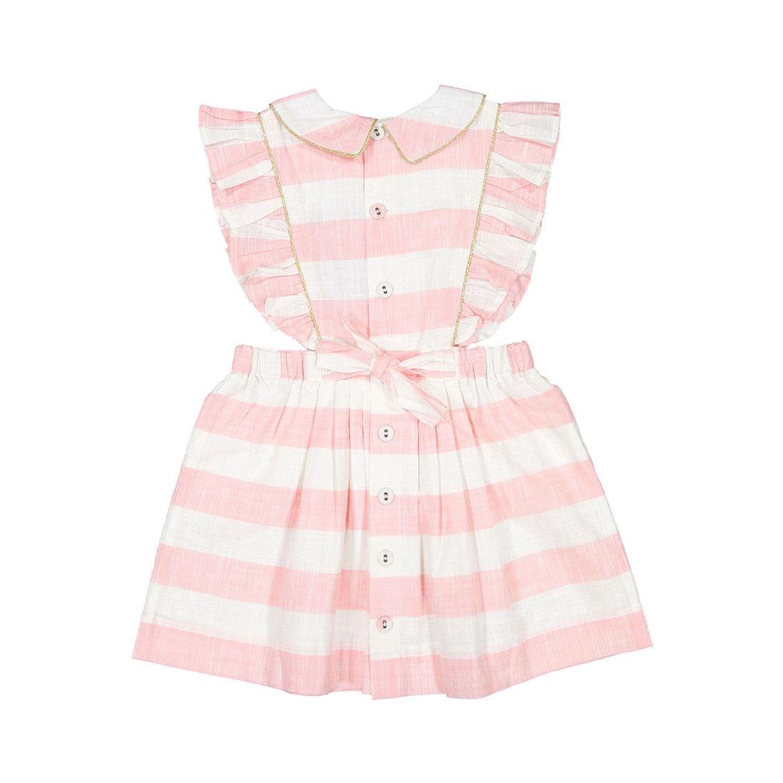 Bonjour Reina Dress - Pink Stripe Fabric