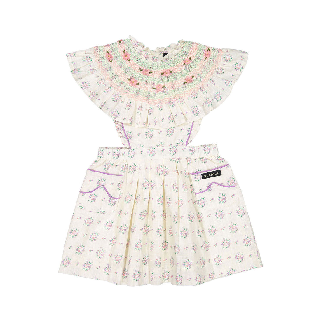 Bonjour Reina Dress - Small Pastels Flowers Print