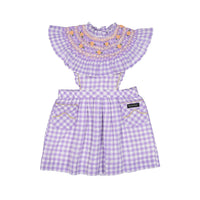 Bonjour Reina Dress - Violet Gingham Crepon Voile
