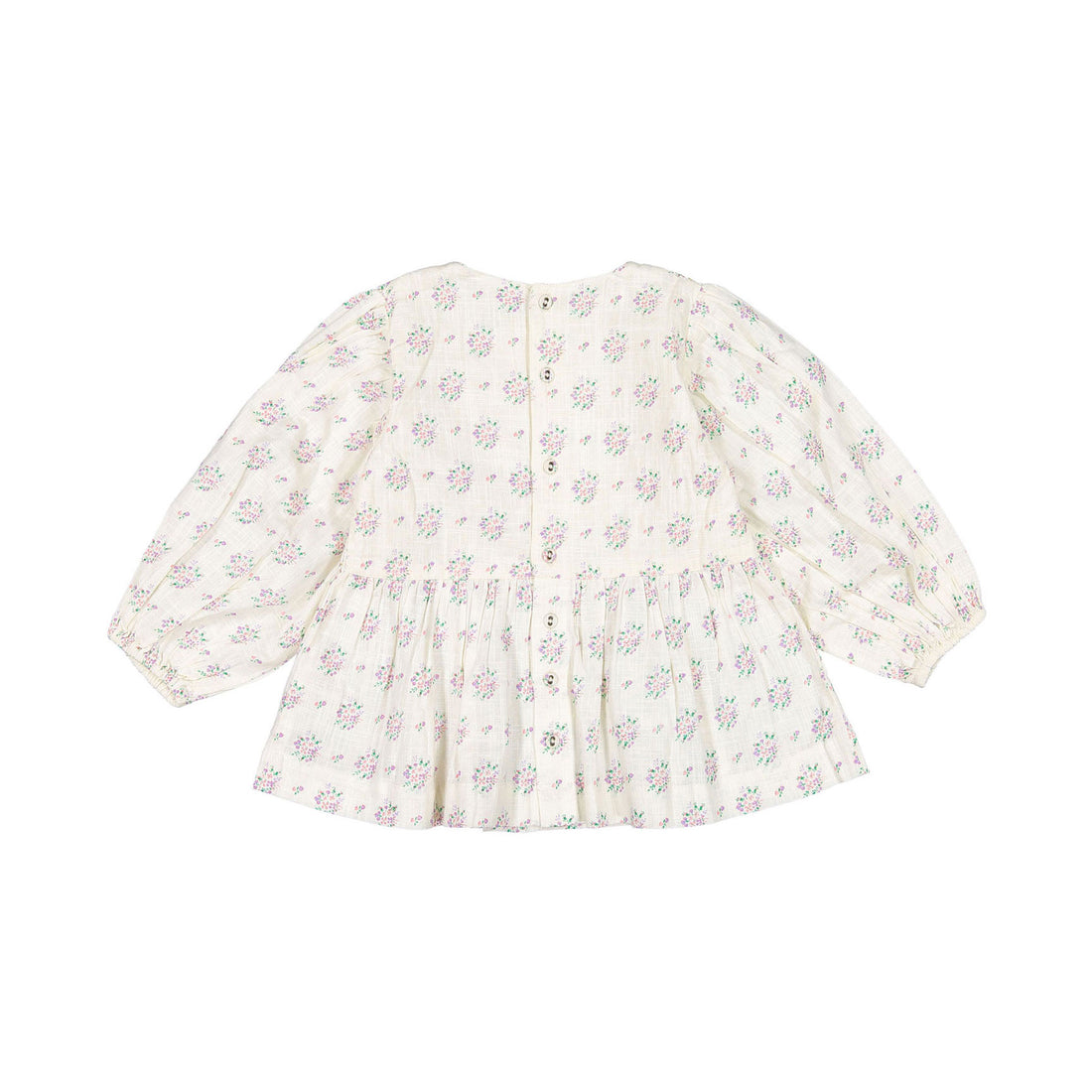 Bonjour Handsmock Blouse - Small Pastels Flowers Print
