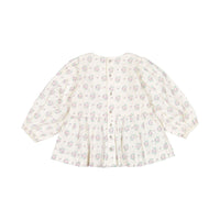 Bonjour Handsmock Blouse - Small Pastels Flowers Print