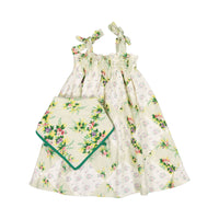 Bonjour Patchwork Skirt Dress With Scarf - Tropical & Small Pastels Flowers Print