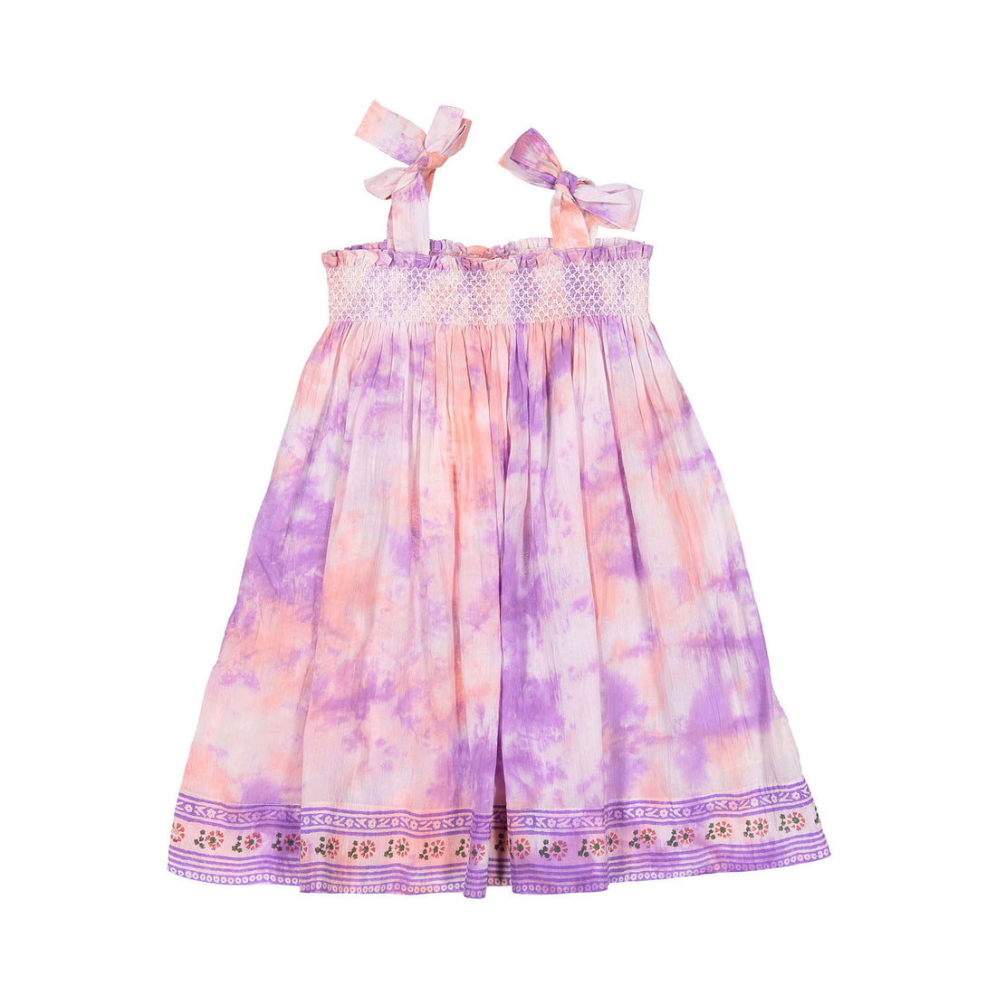 Bonjour Tie & Dye Skirt Dress With - Light Violet Tie & Dye Cotton Voile