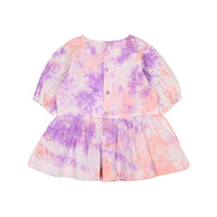 Bonjour Tie And Dye Handsmock Blouse - Light Violet Tie & Dye Cotton Voile