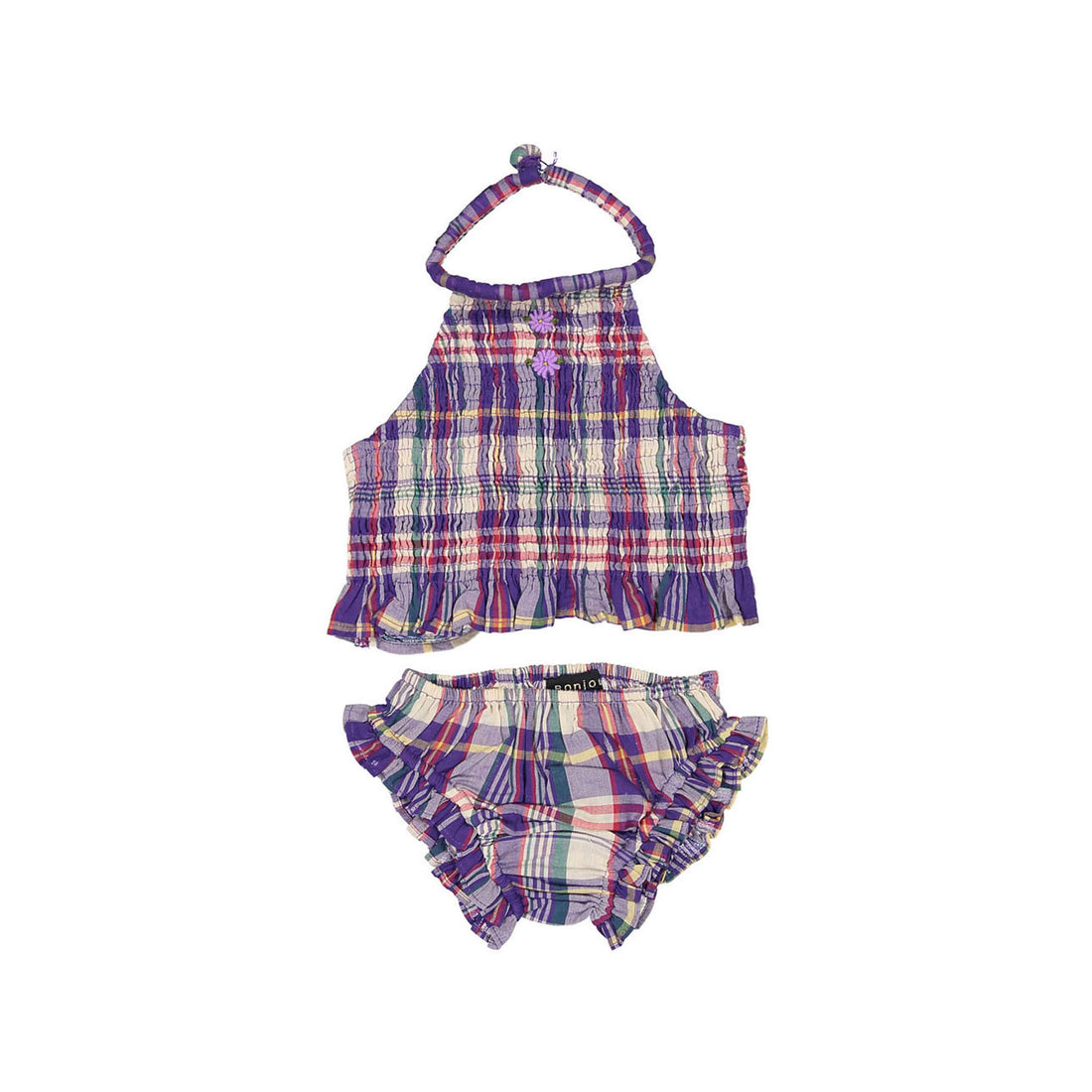 Bonjour Beach Set - Purple Check
