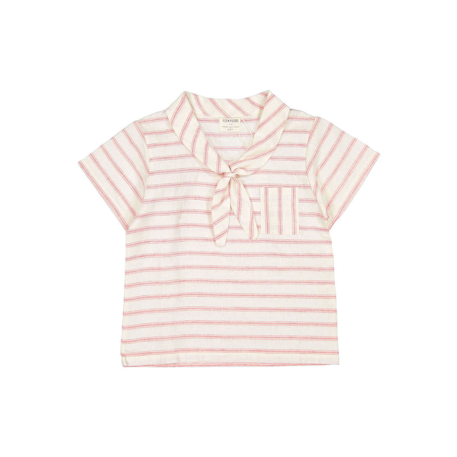 Fin and Vince Red Ticking Stripe Sailor Shirt