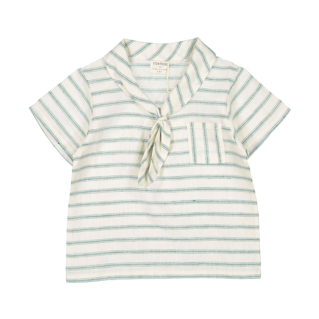 Fin and Vince Green Ticking Stripe Sailor Shirt