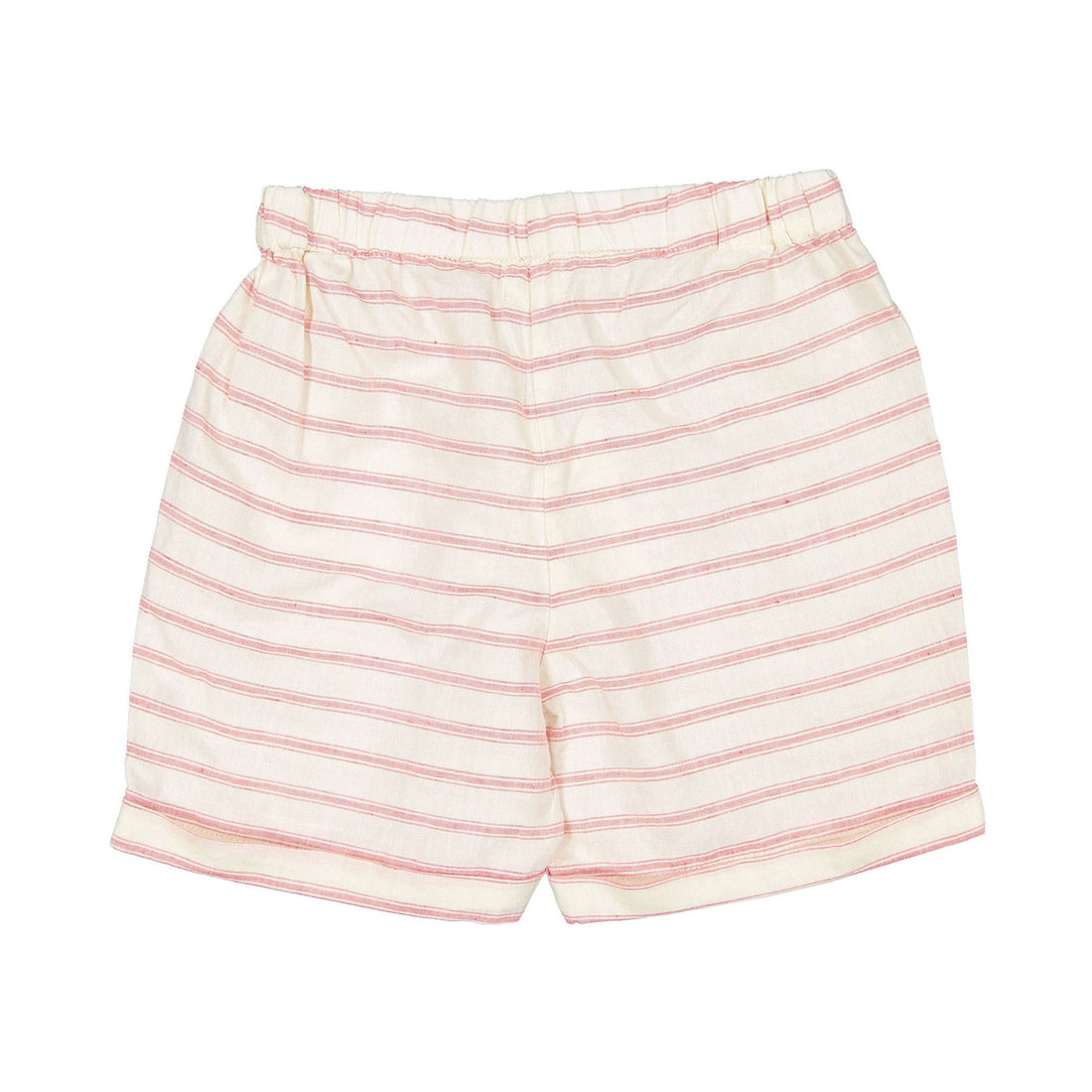 Fin and Vince Brick Red Ticking Stripe Pocket Shorts