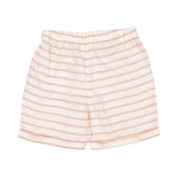 Fin and Vince Brick Red Ticking Stripe Pocket Shorts