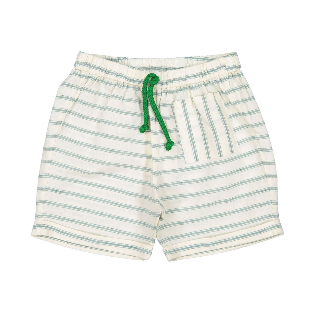 Fin and Vince Jade Ticking Stripe Pocket Shorts