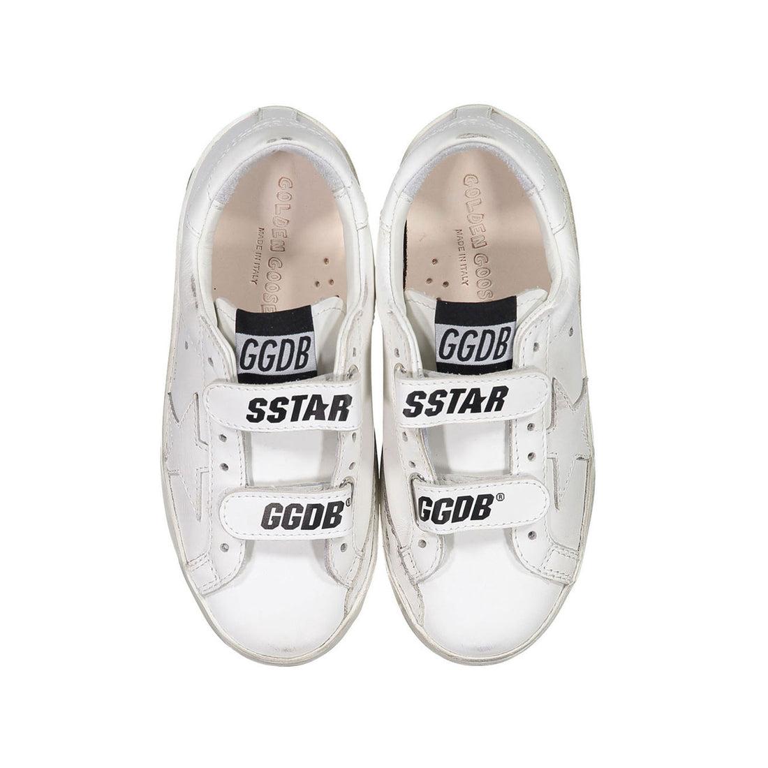Golden Goose Optic White Old School Strap Sneakers