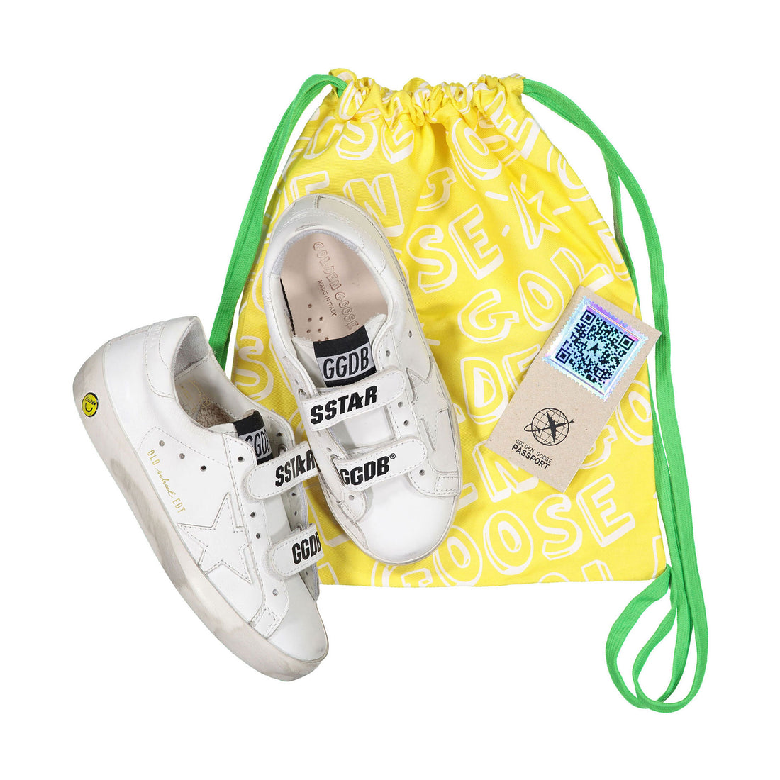 Golden Goose Optic White Old School Strap Sneakers