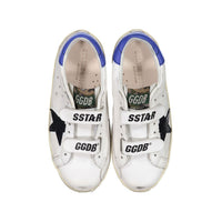 Golden Goose White/Black/Blue Old School Strap Sneakers
