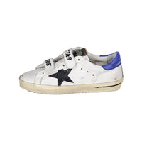 Golden Goose White/Black/Blue Old School Strap Sneakers