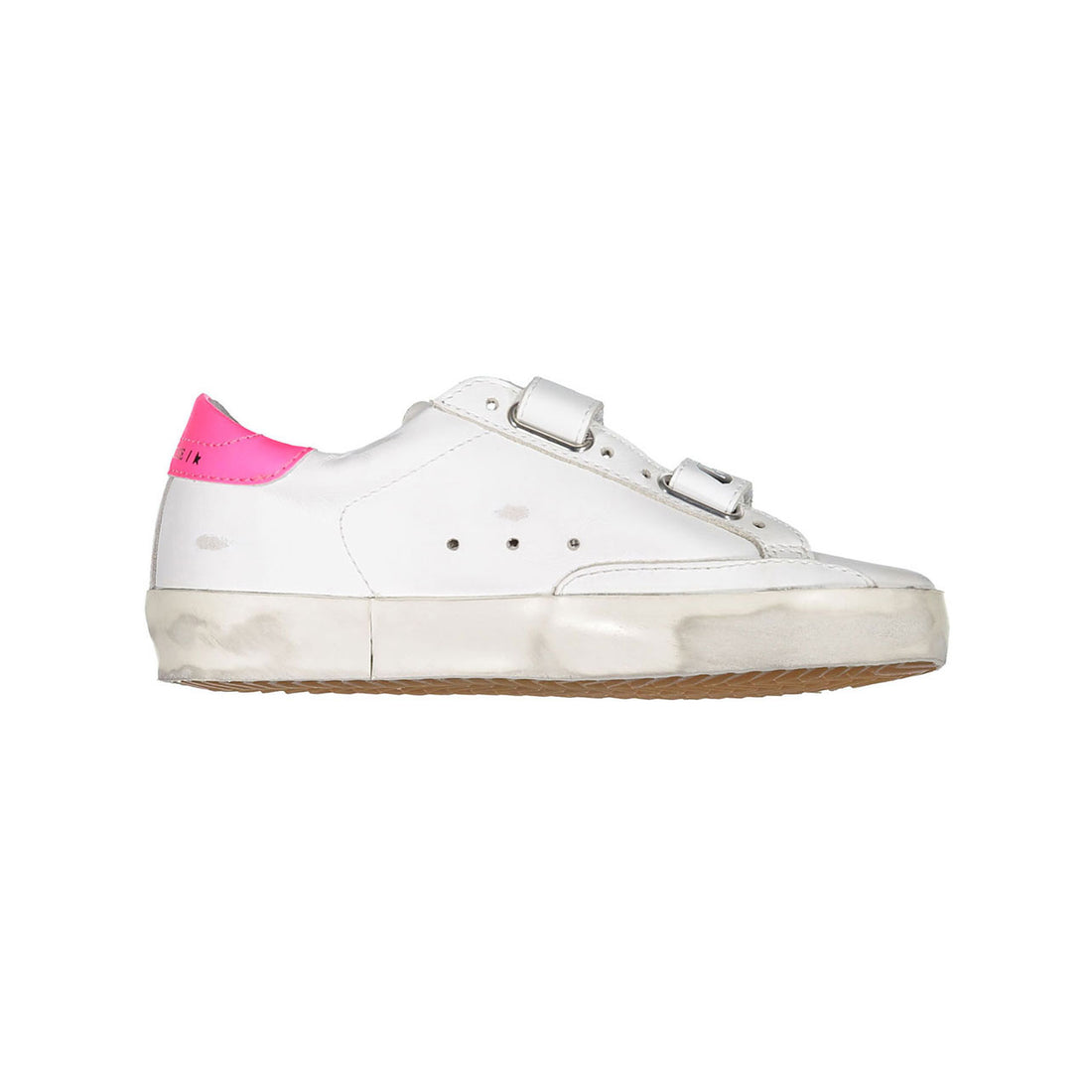 Golden Goose White/Mint/Fluo Fuxia Old School Srap Sneakers