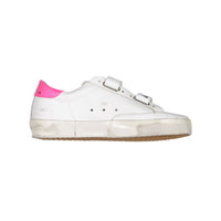 Golden Goose White/Mint/Fluo Fuxia Old School Srap Sneakers