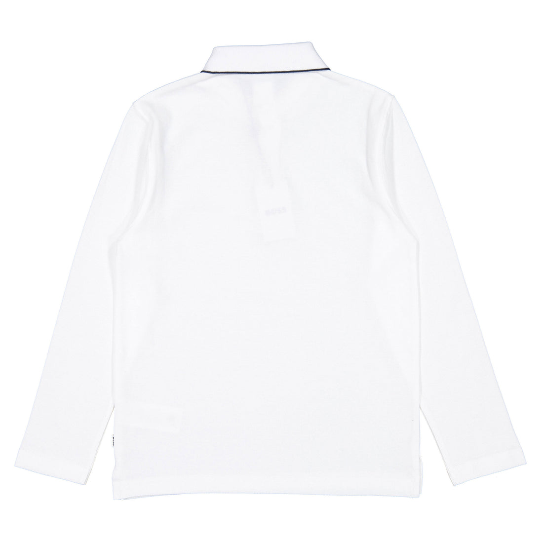 Hugo Boss White Long Sleeve Logo Polo
