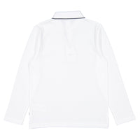Hugo Boss White Long Sleeve Logo Polo