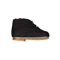 Papanatas Black Leather Scalloped Baby Bootie