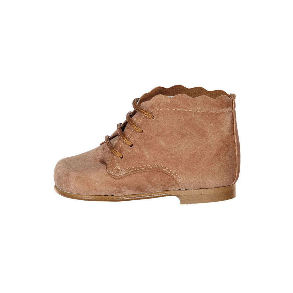 Papanatas Skin Velvet Scalloped Baby Bootie