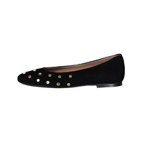 Papanatas Black Suede Rhinestone Ballet Flat