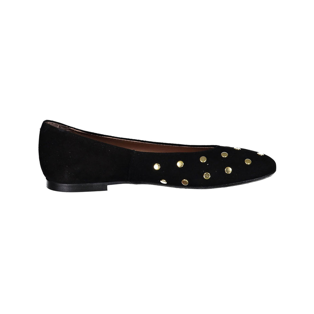 Papanatas Black Suede Rhinestone Ballet Flat