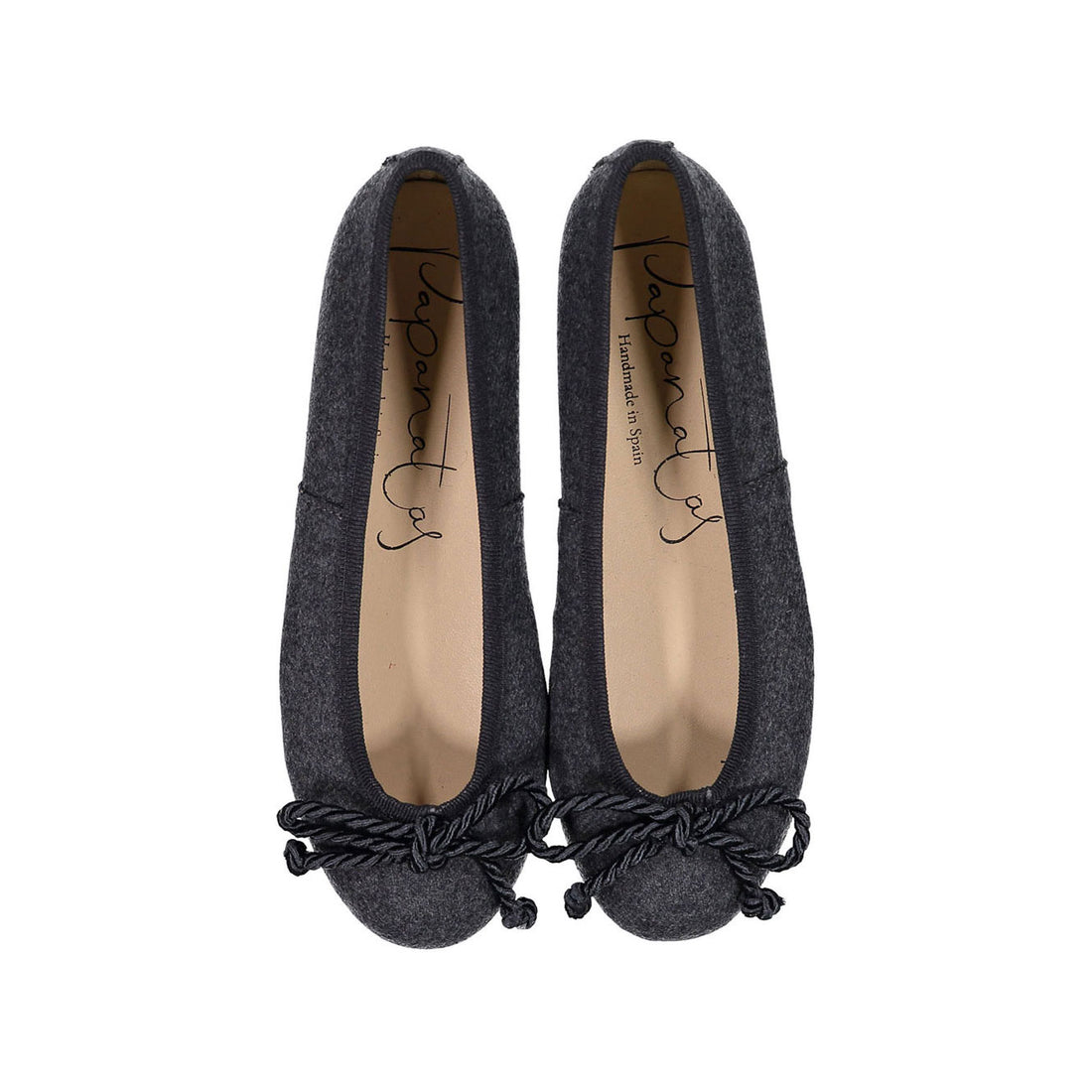 Papanatas Grey Wool Ballet Flat